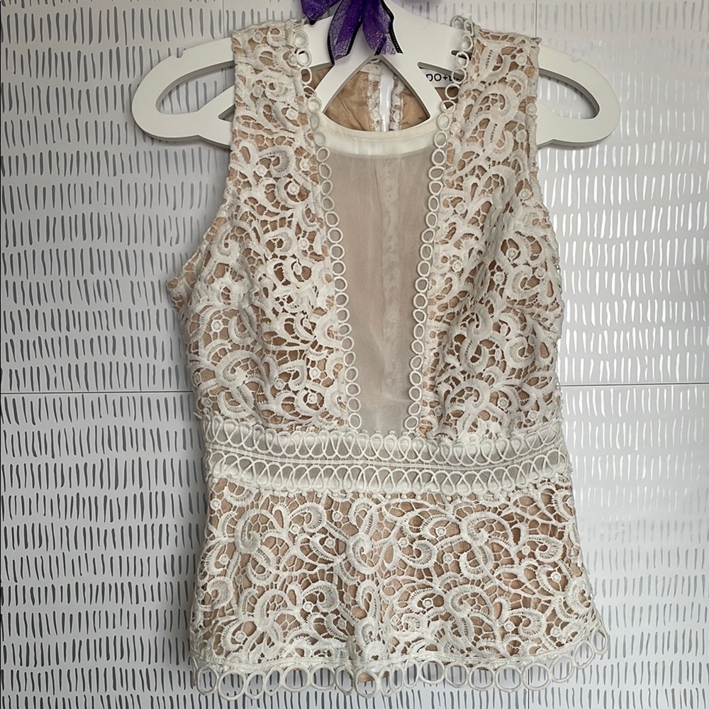 DO+BE Tan Embellished Peplum top